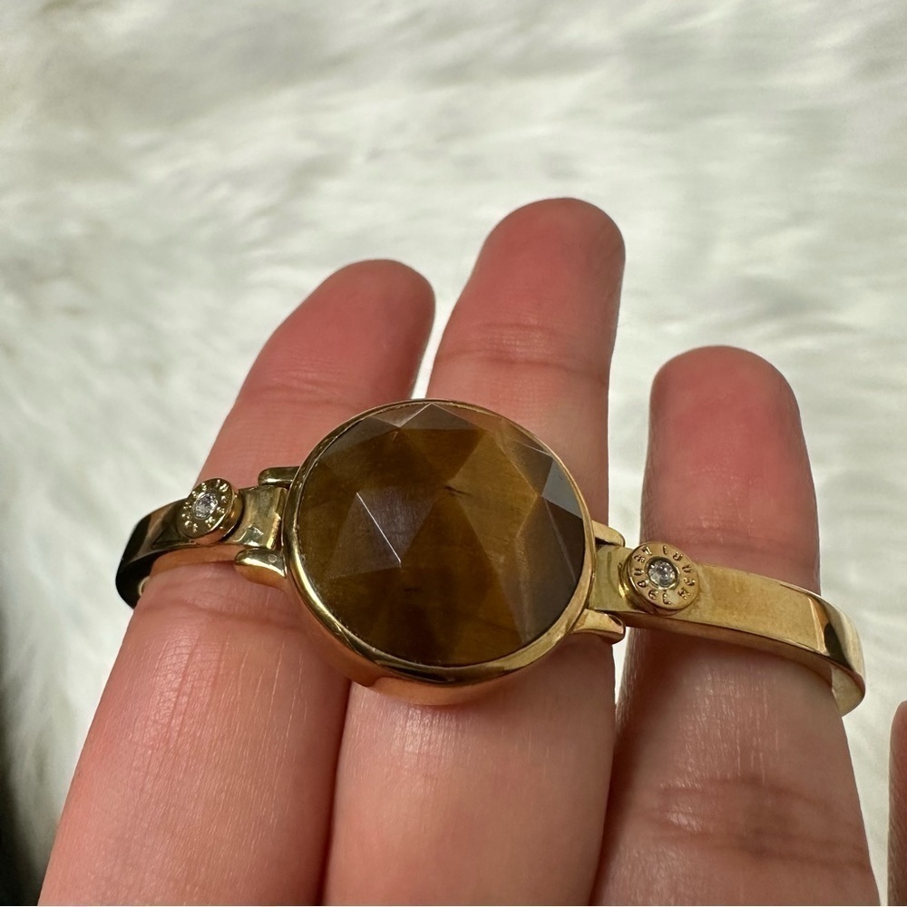 NWOT Henri Bendel Brown Stone Gold Bracelet - Picture 3 of 5